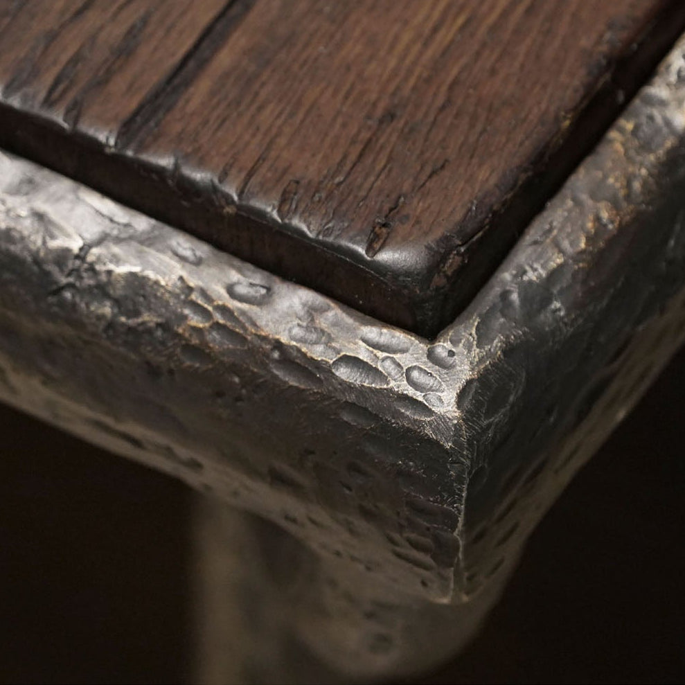 Jonathan Charles Forge Iron Square End Table