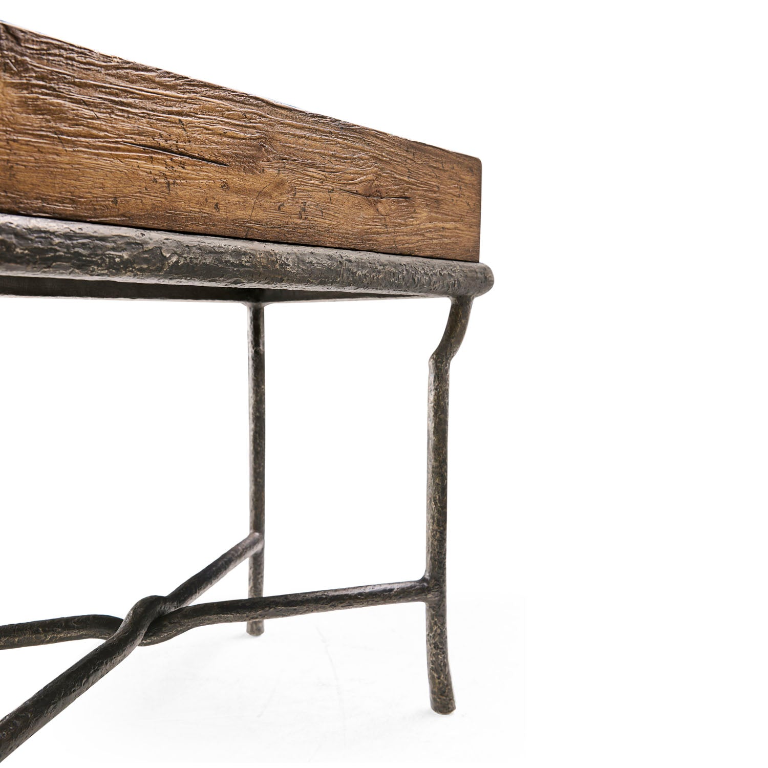 Jonathan Charles Forge Iron Storage Side Table