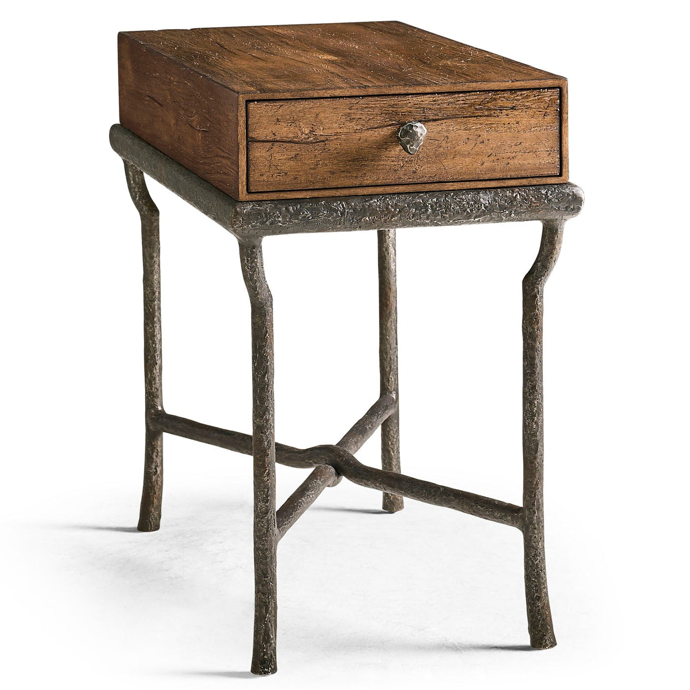 Jonathan Charles Forge Iron Storage Side Table