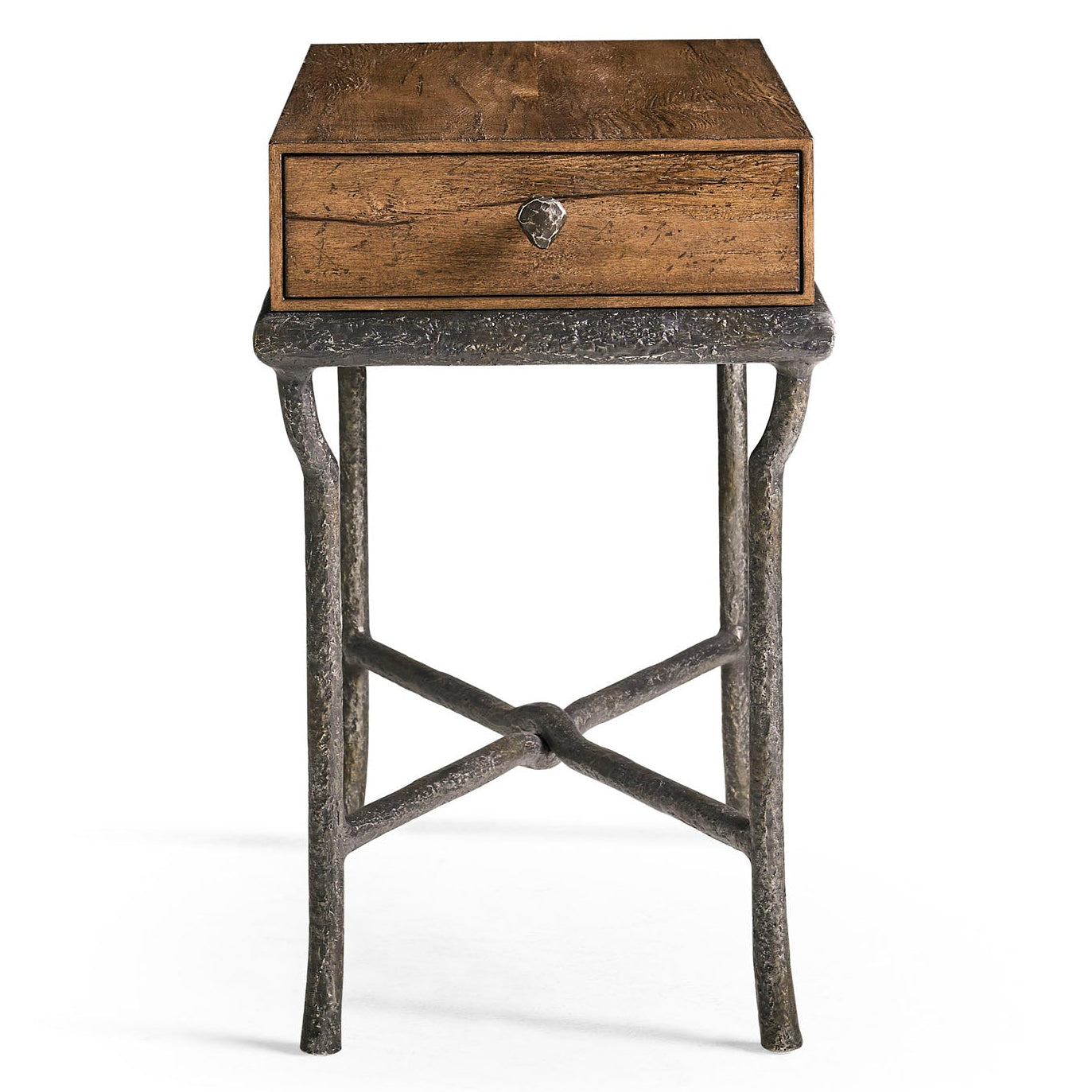 Jonathan Charles Forge Iron Storage Side Table
