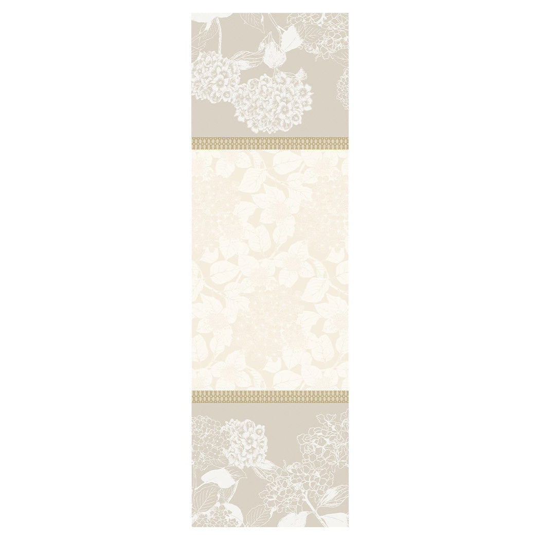 Garnier Thiebaut Mille Hortensias Naturel Jacquard Tablerunner