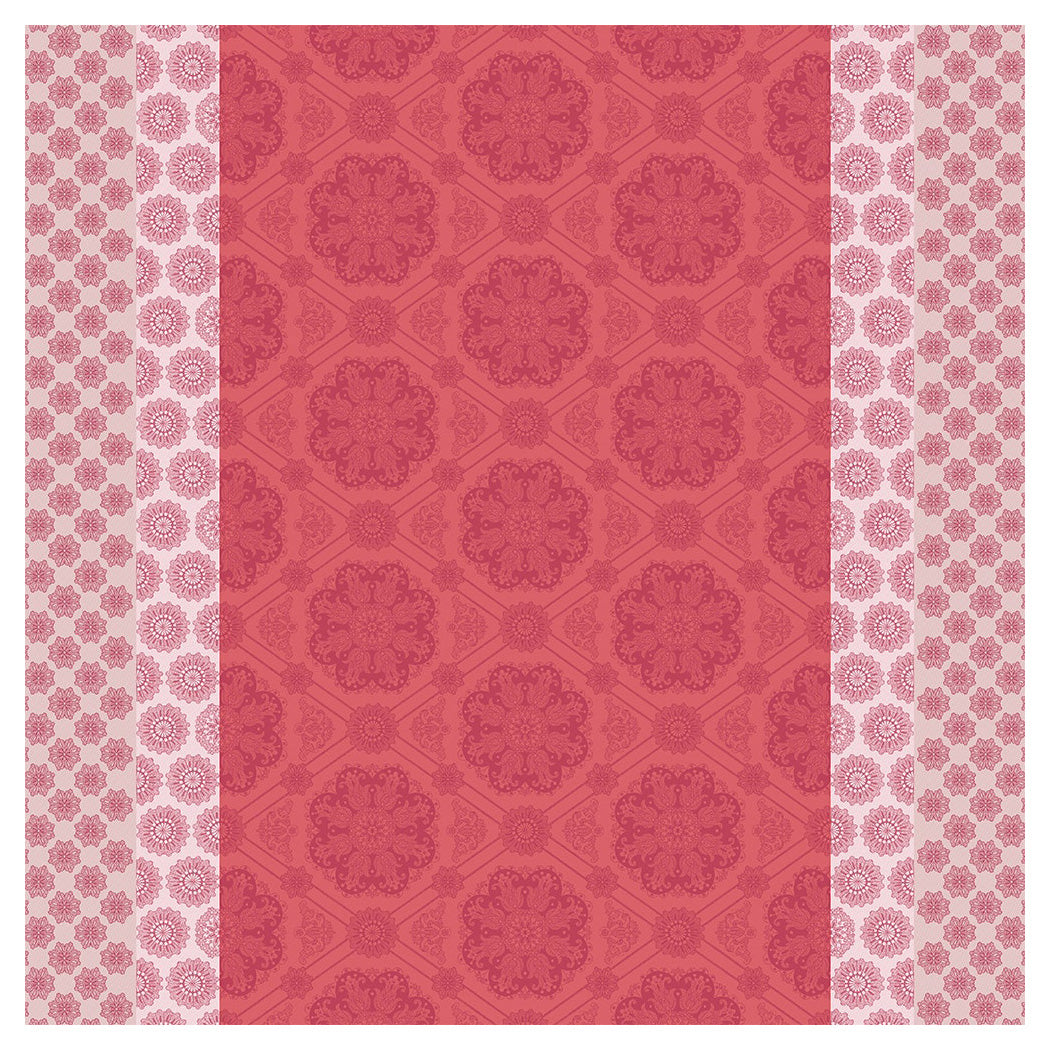 Garnier Thiebaut Mille Rosaces Framboise Jacquard Tablecloth
