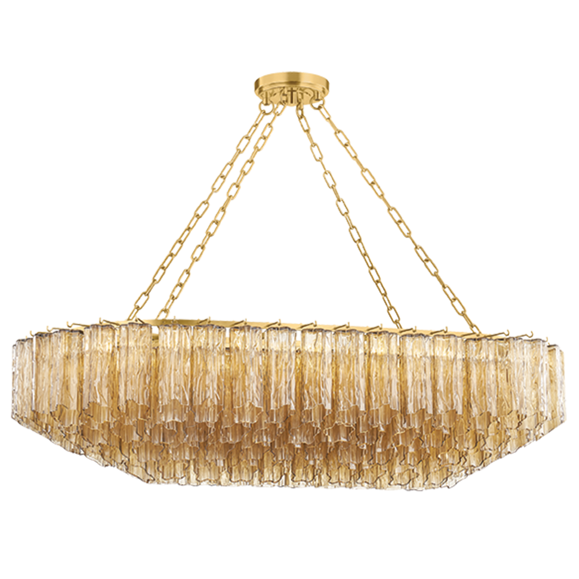 Hudson Valley Lighting Watertown Champagne Linear Chandelier in Champagne Tronchi, primary product view