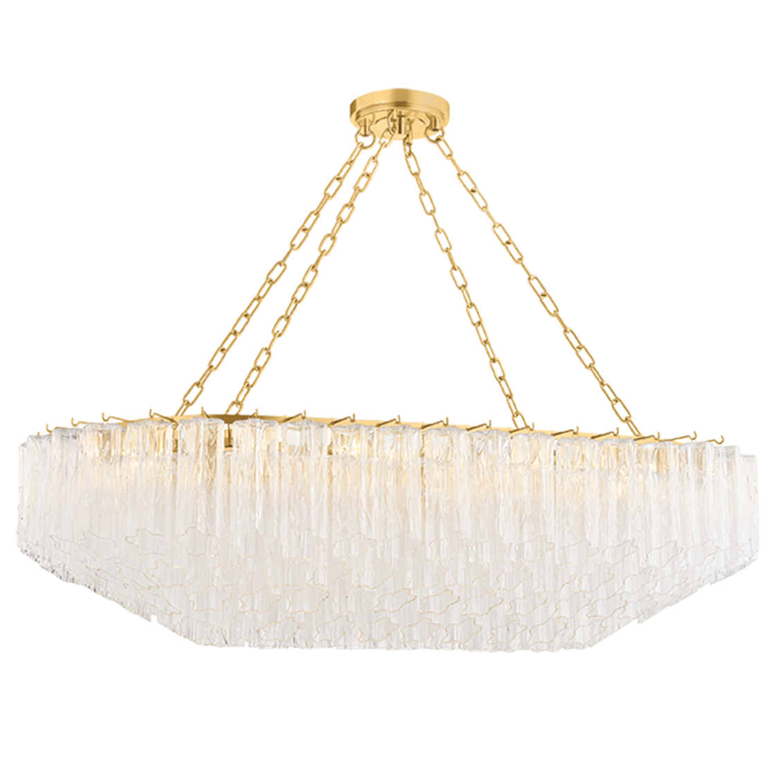 Hudson Valley Lighting Watertown Clear Linear Chandelier in Clear Tronchi, primary product view