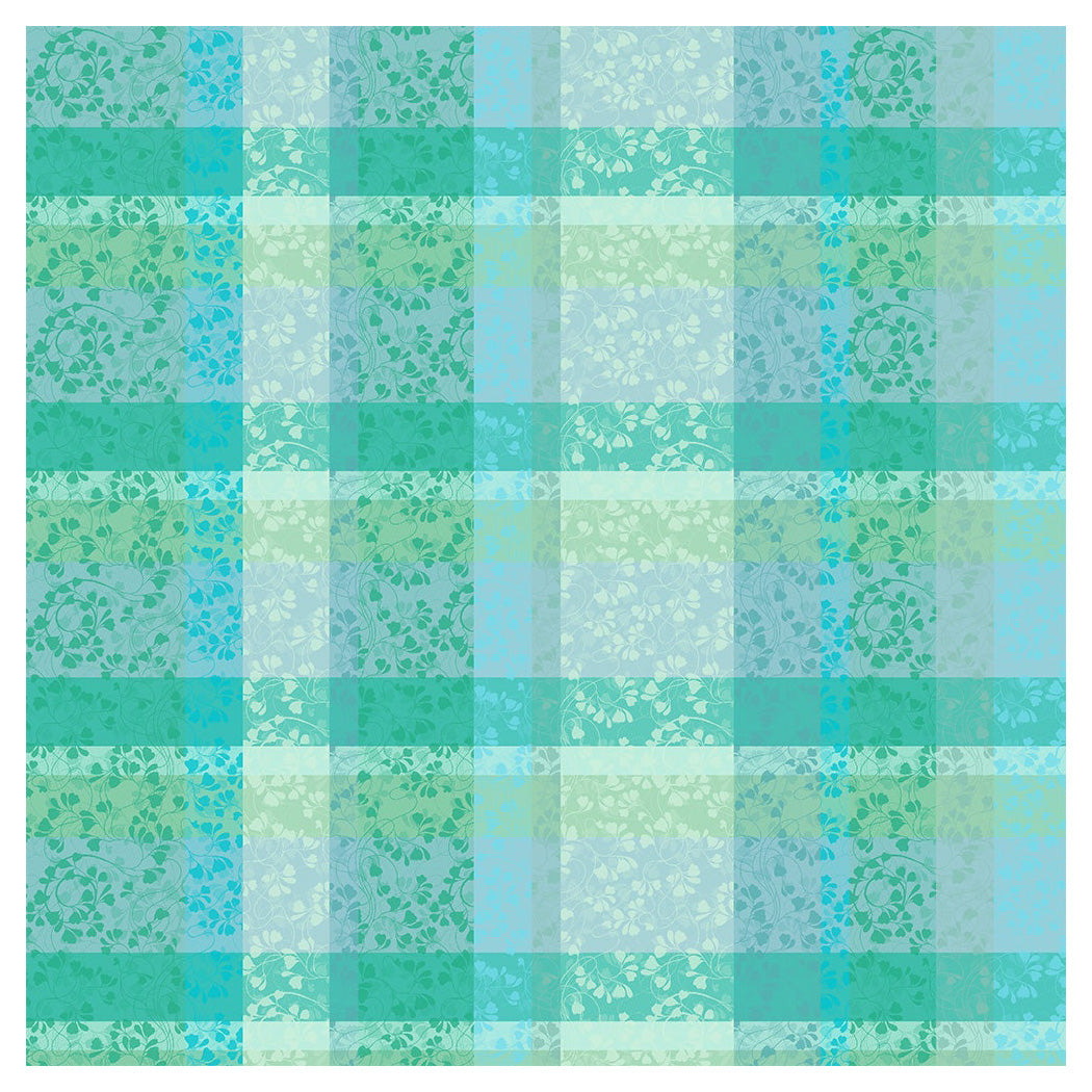 Garnier Thiebaut Mille Feuillages Turquoise Jacquard Tablecloth