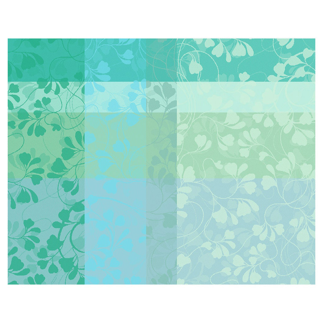 Garnier Thiebaut Mille Feuillages Turquoise Jacquard Placemat Set of 4