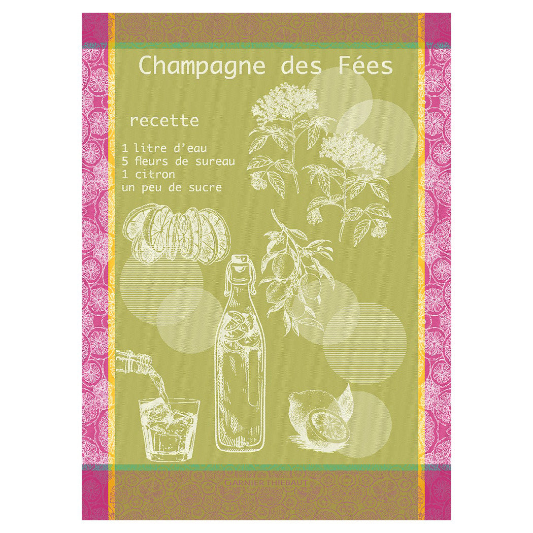 Garnier Thiebaut Champagne Des Fees Mousse Jacquard Kitchen Towel Set of 4