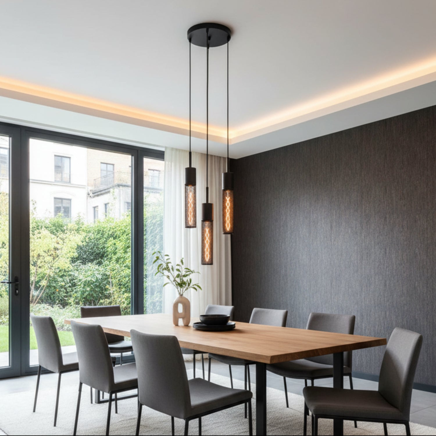 Sonneman Urban Edge Texture Black 4941.97-5 Pendant