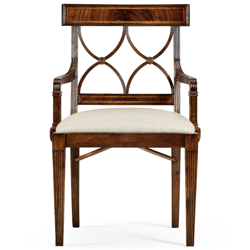 Jonathan Charles Buckingham Regency Curved Back Arm Chair