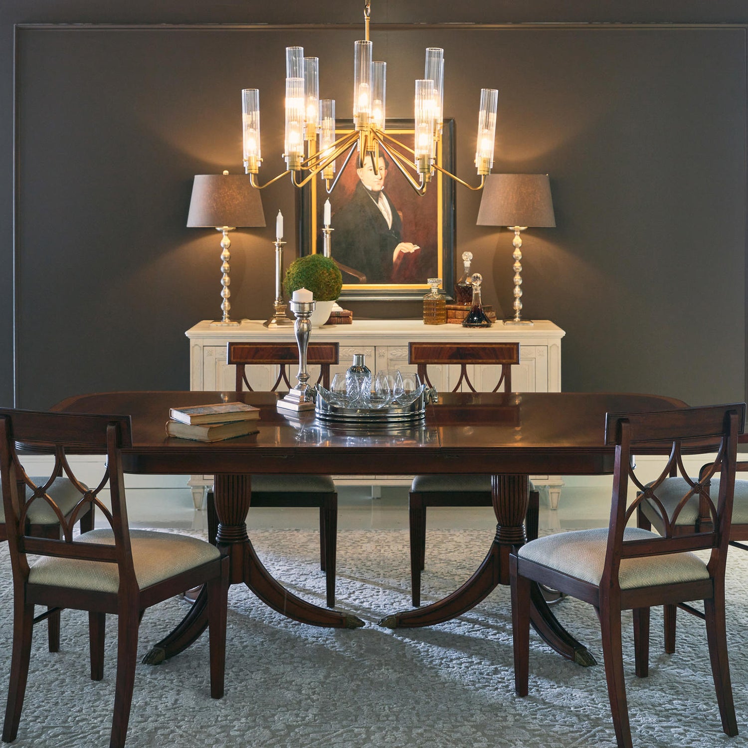 Jonathan Charles Buckingham Regency Curved Back Arm Chair