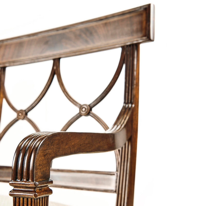 Jonathan Charles Buckingham Regency Curved Back Arm Chair