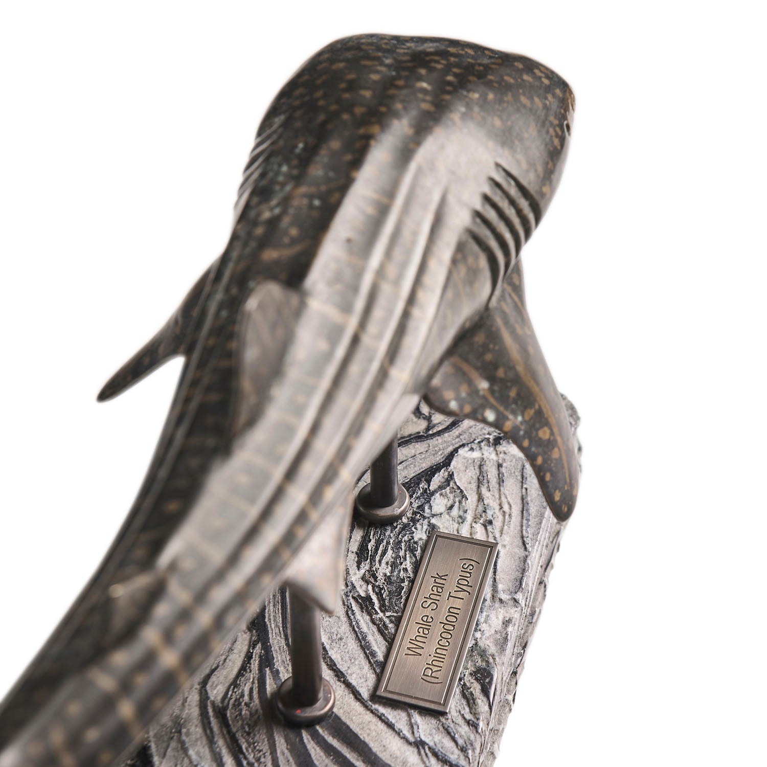 Jonathan Charles Whale Shark Bronze Statue with Marble Base
