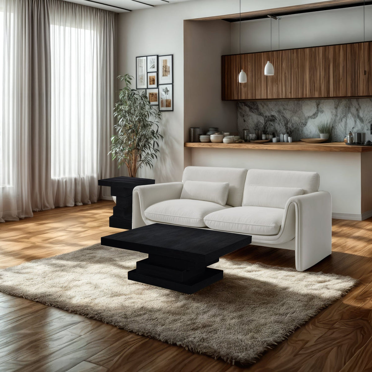 Westmount Black Ash Veneer End Side Table Set of 2