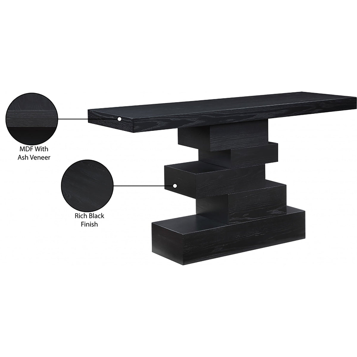 Westmount Black Ash Veneer Console Table