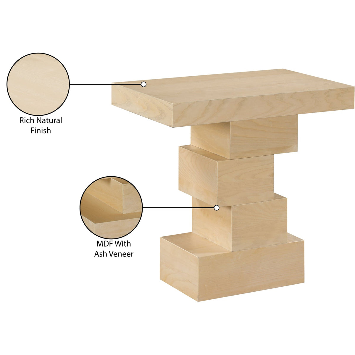 Westmount Natural Ash Veneer End Side Table Set of 2