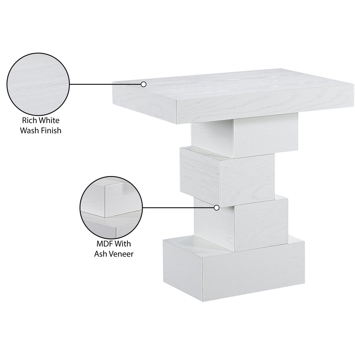 Westmount Off-White Ash Veneer End Side Table Set of 2