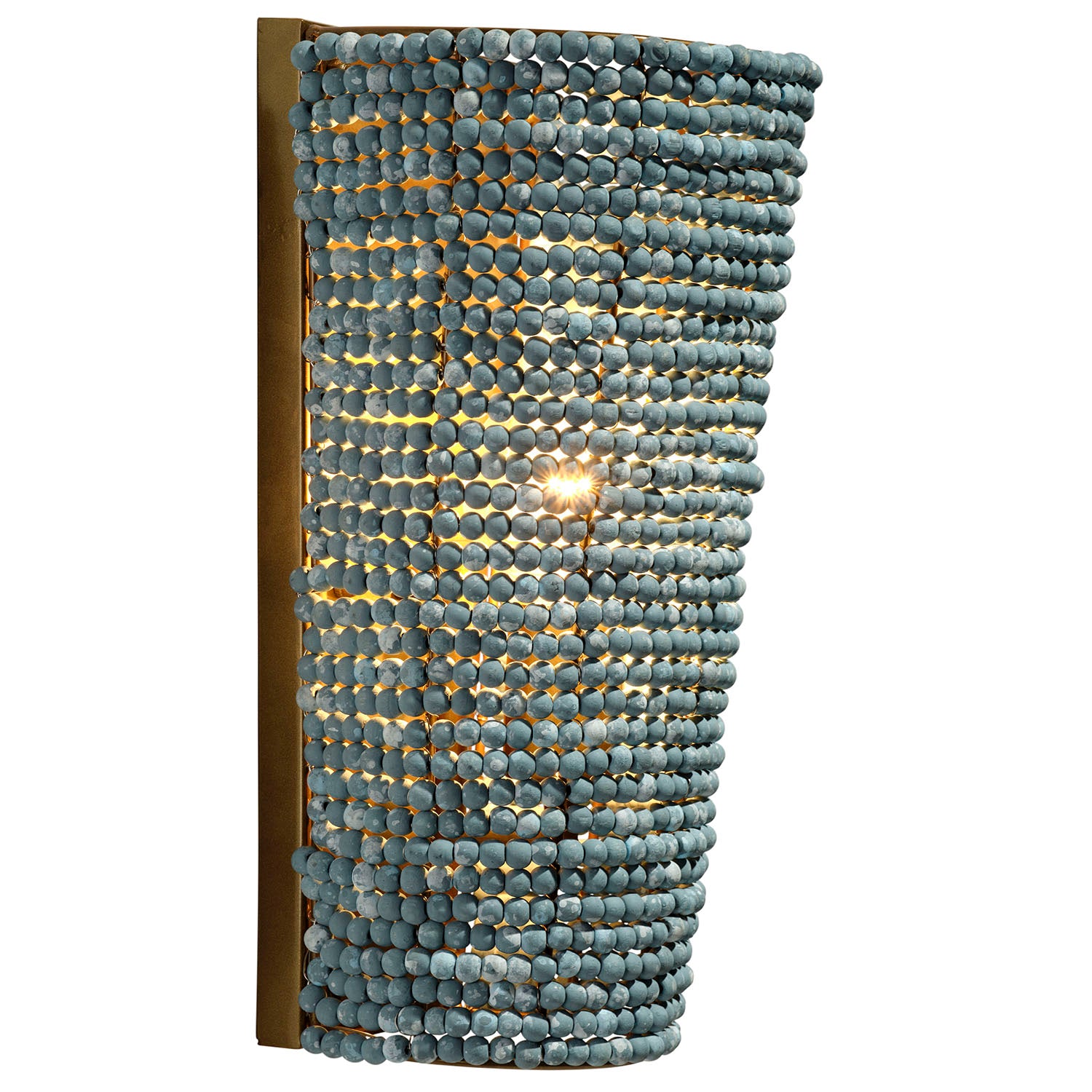Jamie Young Seawall Beaded Cone Blue Wall Sconce