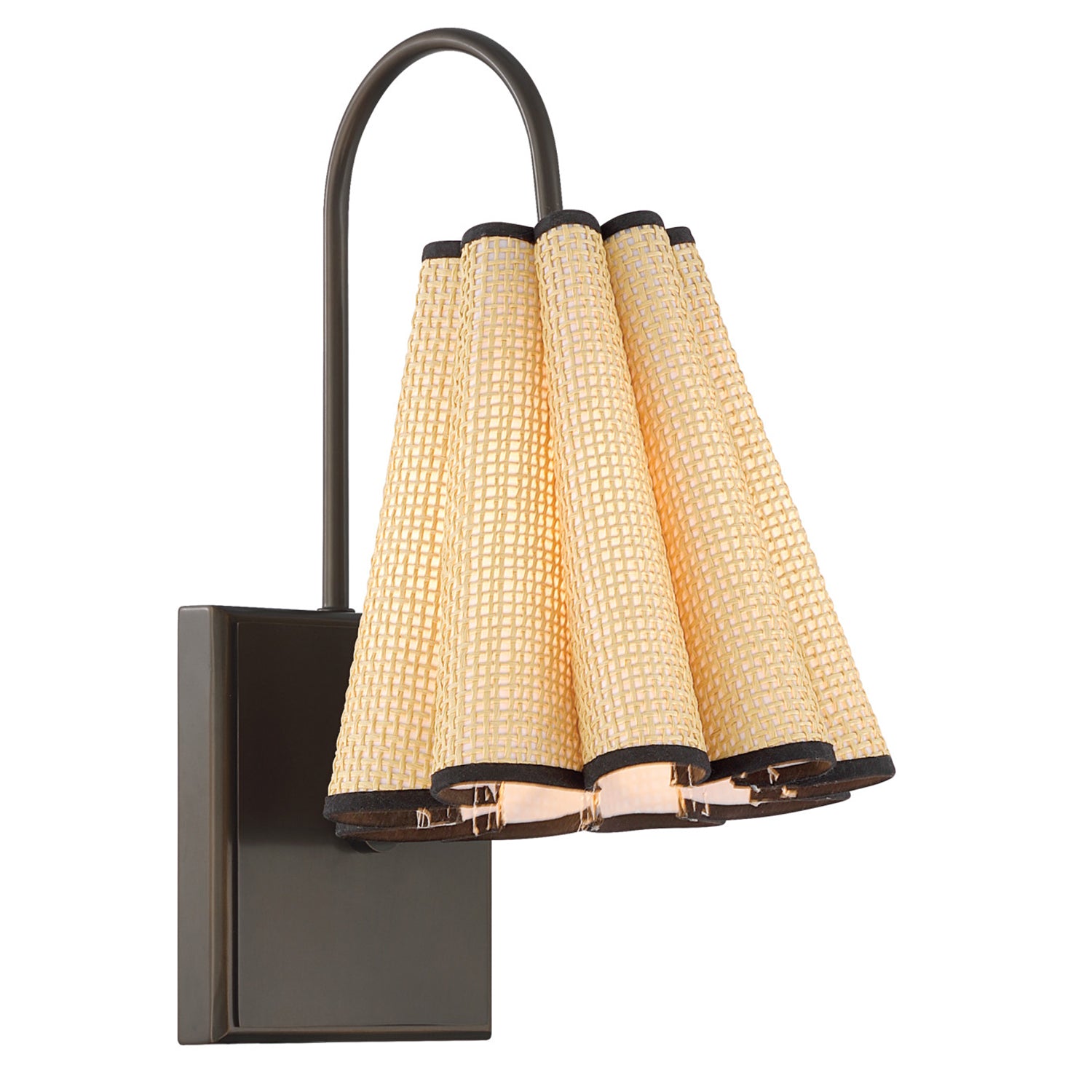 Currey & Co Blithe Grasscloth Wall Sconce