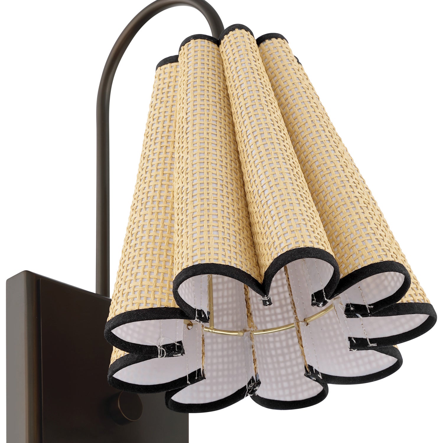 Currey & Co Blithe Grasscloth Wall Sconce