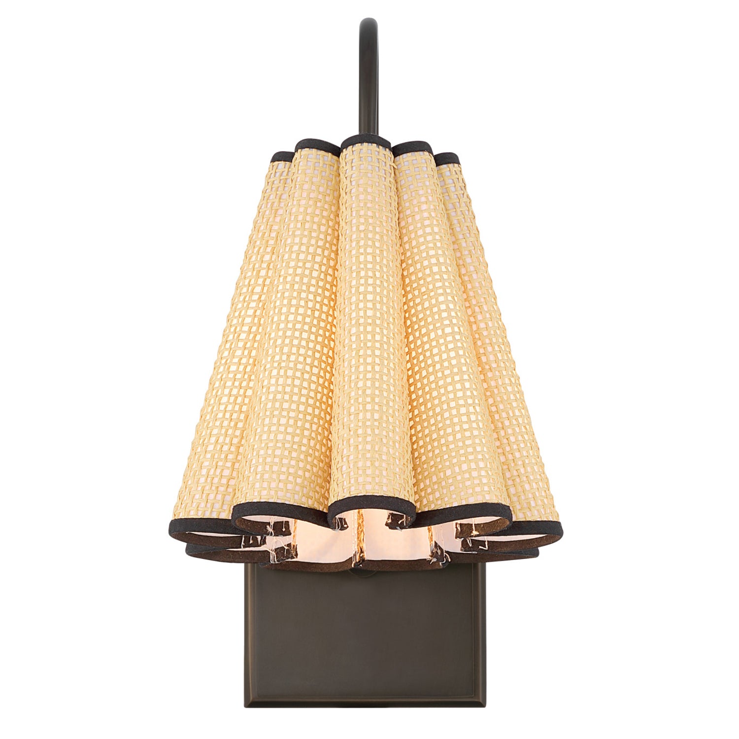 Currey & Co Blithe Grasscloth Wall Sconce