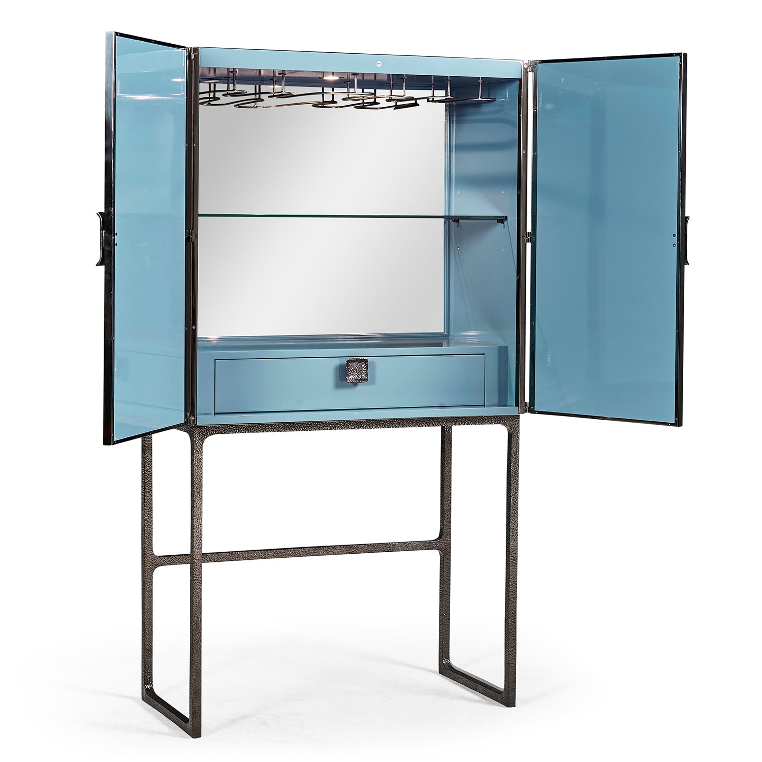 Jonathan Charles Sapphire Bar Cabinet