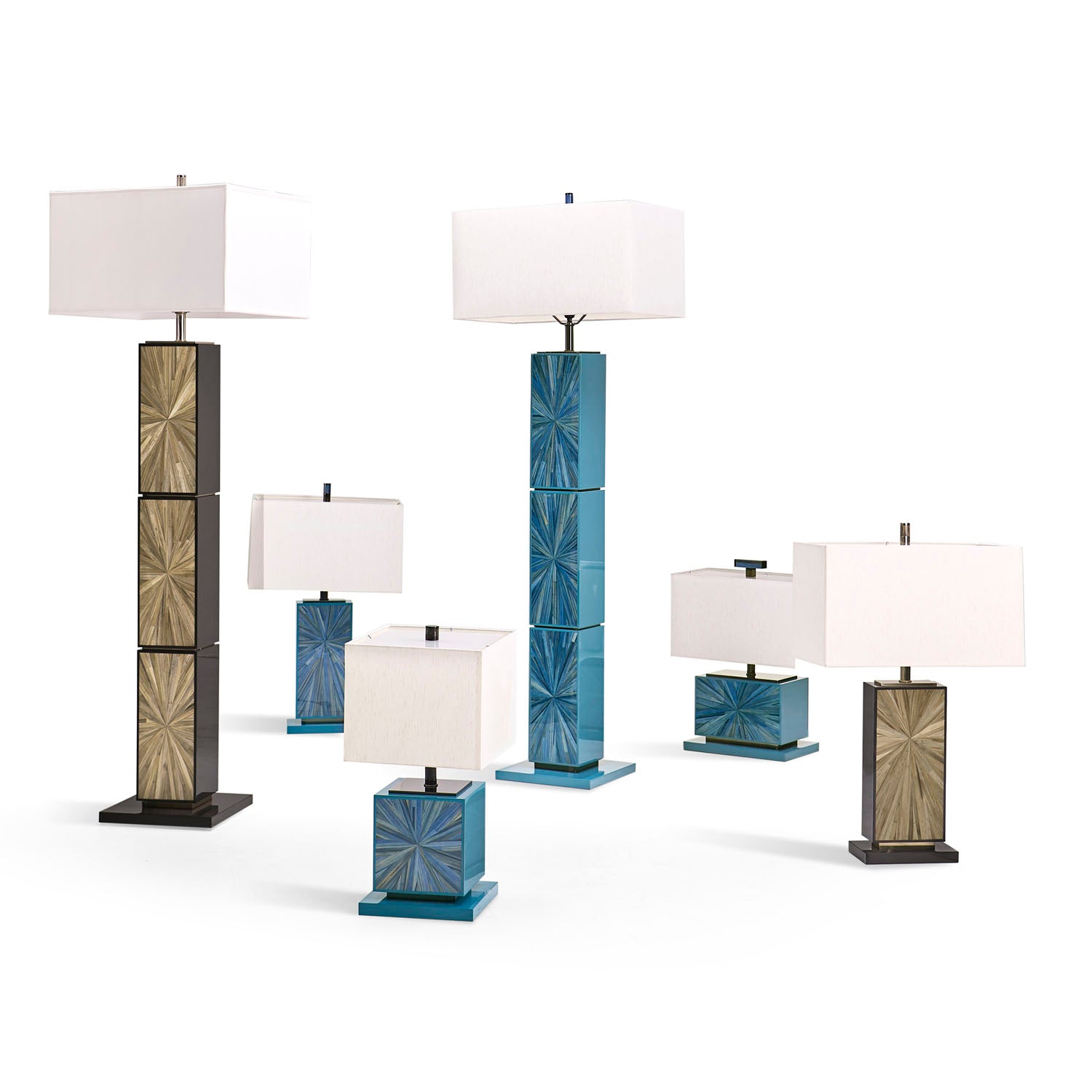 Jonathan Charles Sapphire Horizontal Table Lamp