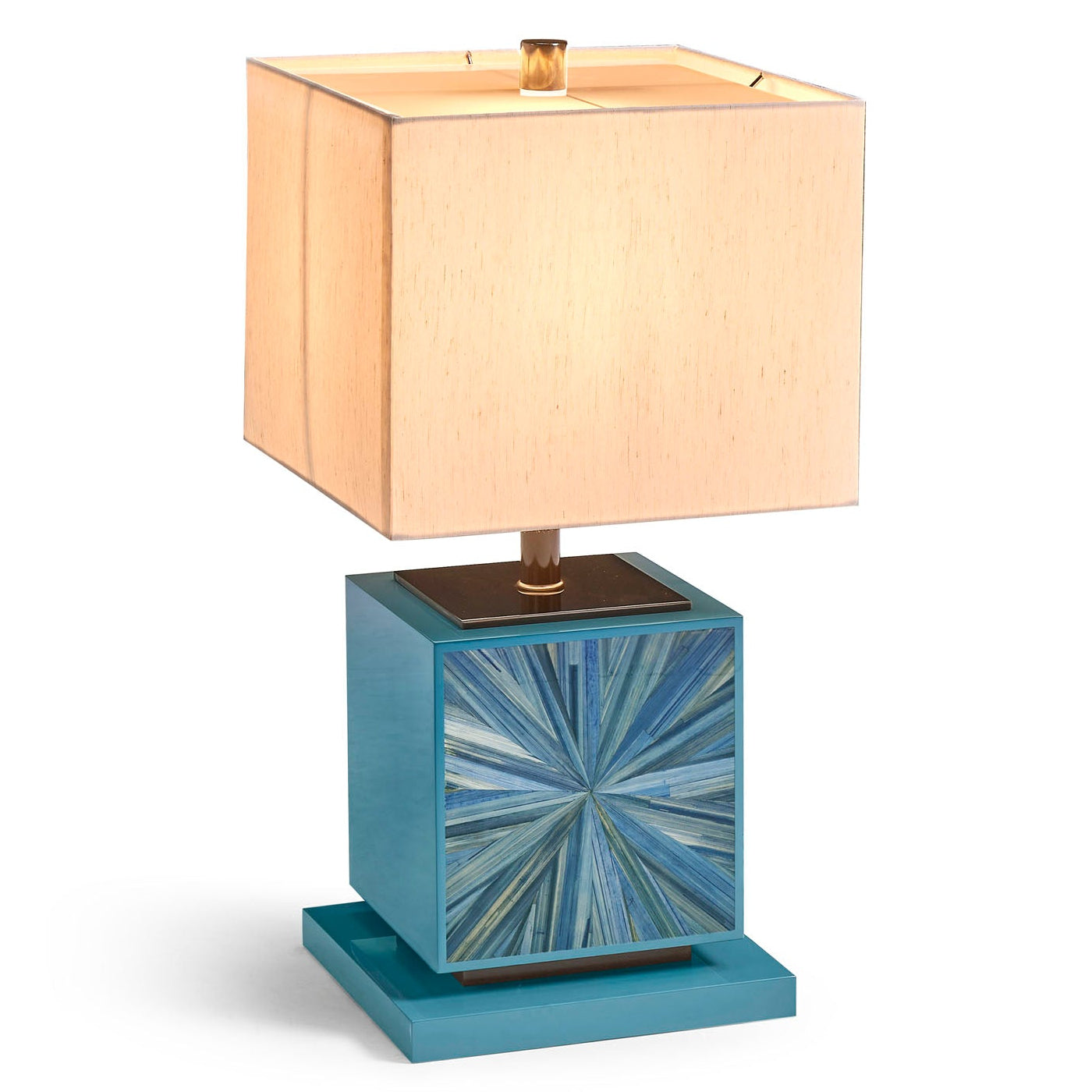 Jonathan Charles Sapphire Cube Table Lamp