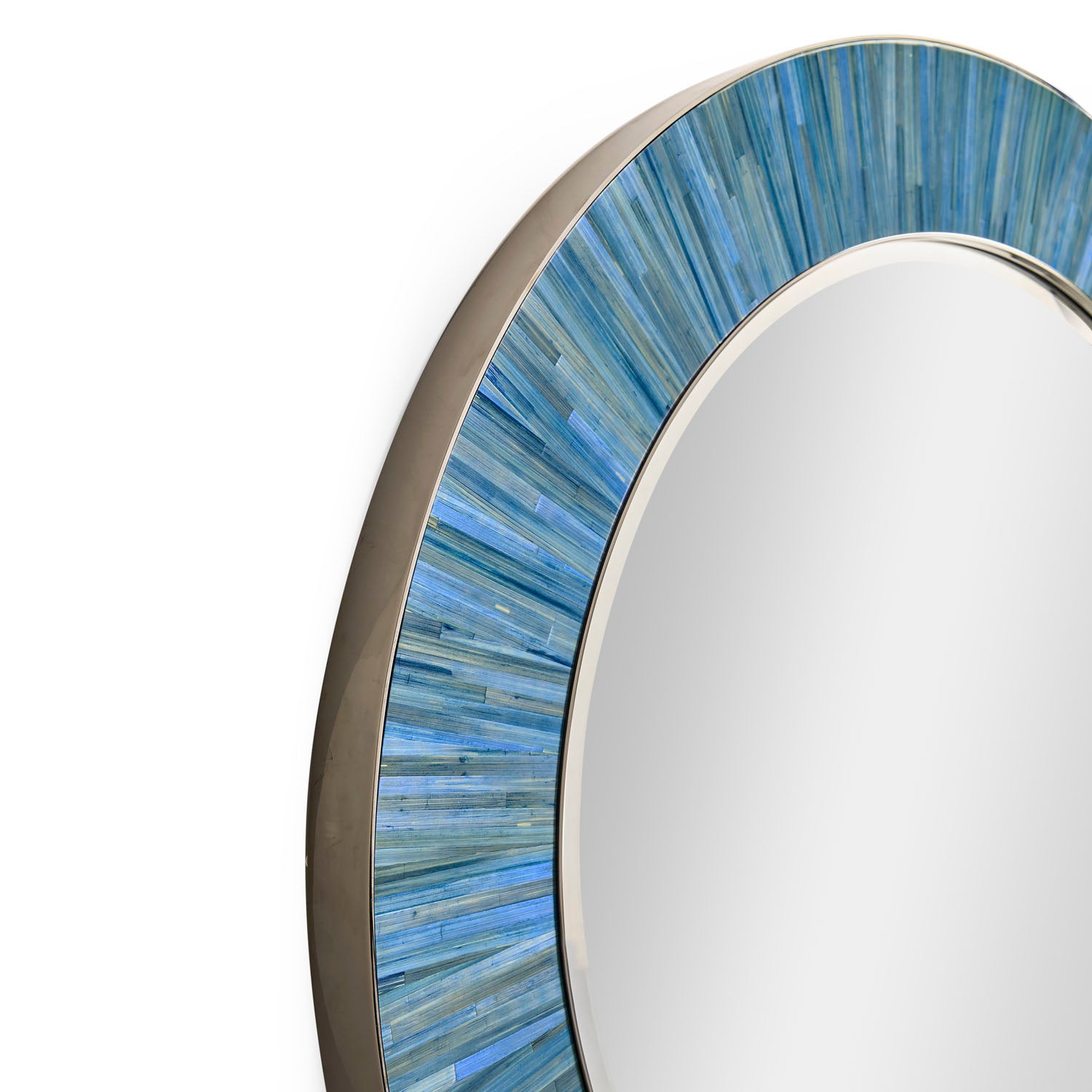 Jonathan Charles Sapphire Round Wall Mirror