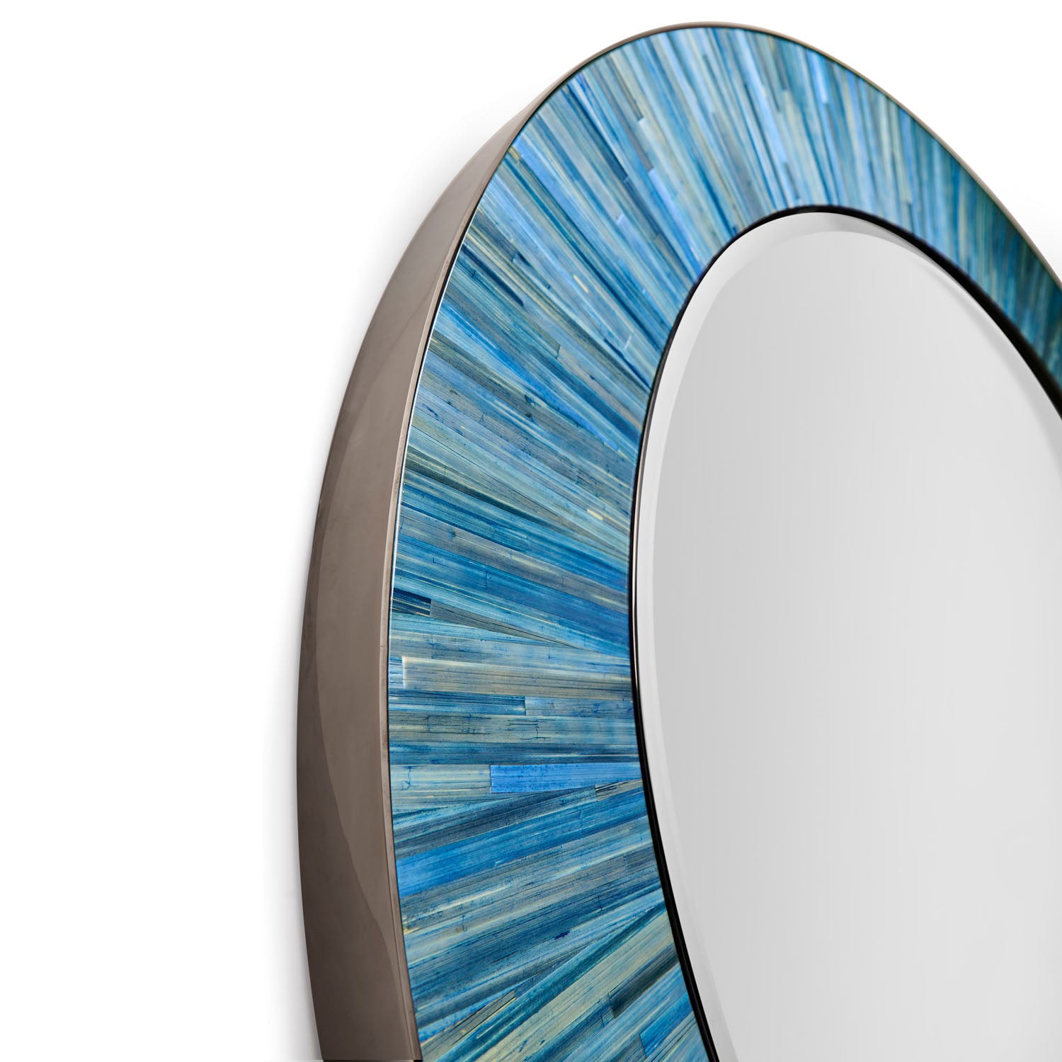 Jonathan Charles Sapphire Round Wall Mirror