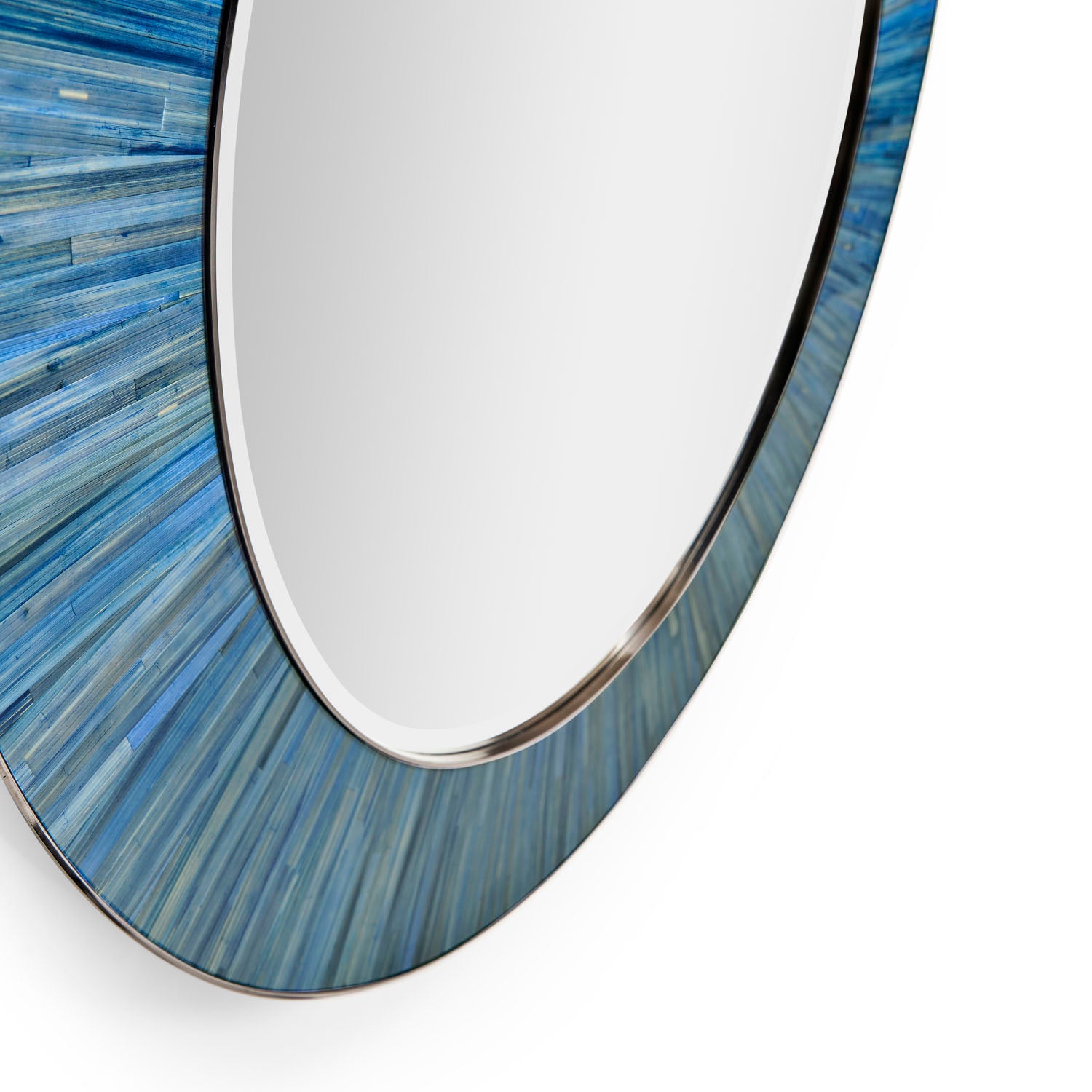 Jonathan Charles Sapphire Round Wall Mirror