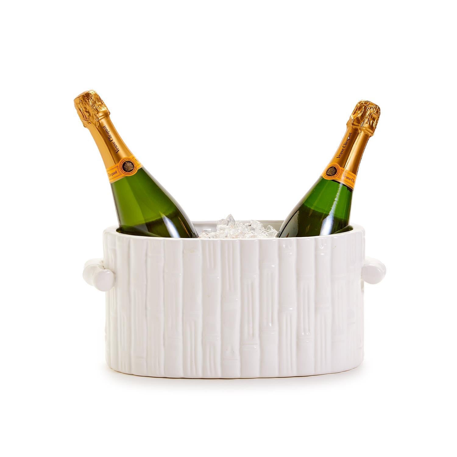 Faux Bamboo Oval Centerpiece/Cachepot