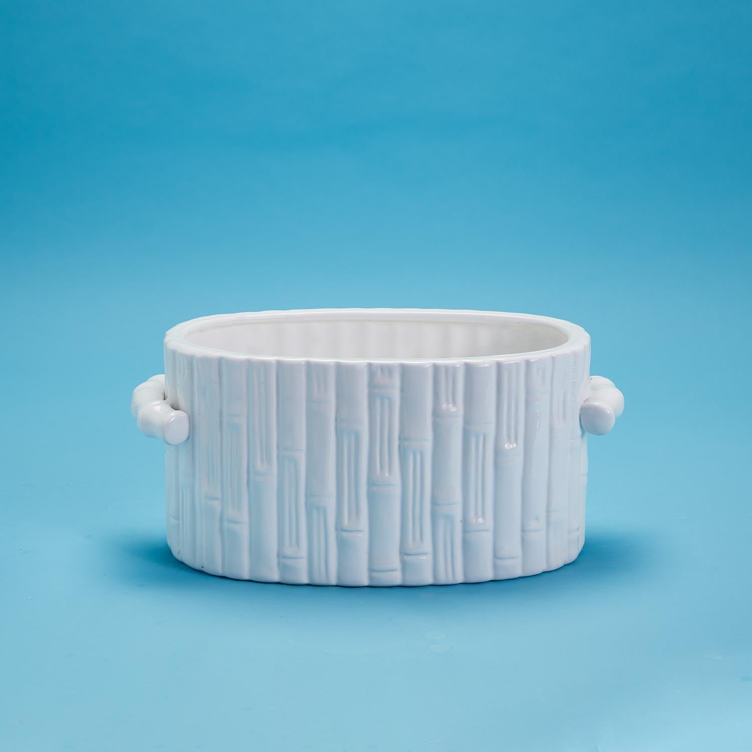 Faux Bamboo Oval Centerpiece/Cachepot