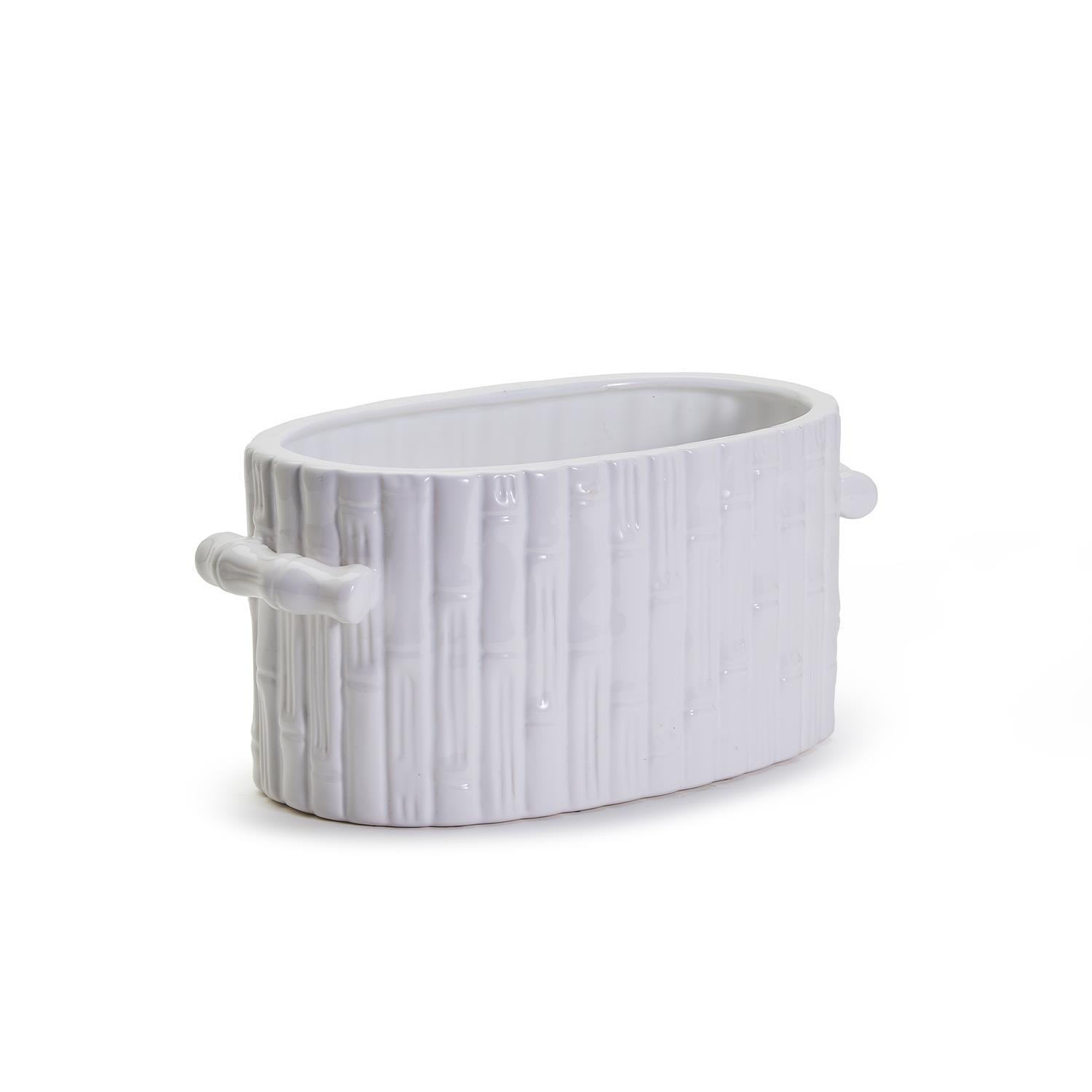 Faux Bamboo Oval Centerpiece/Cachepot