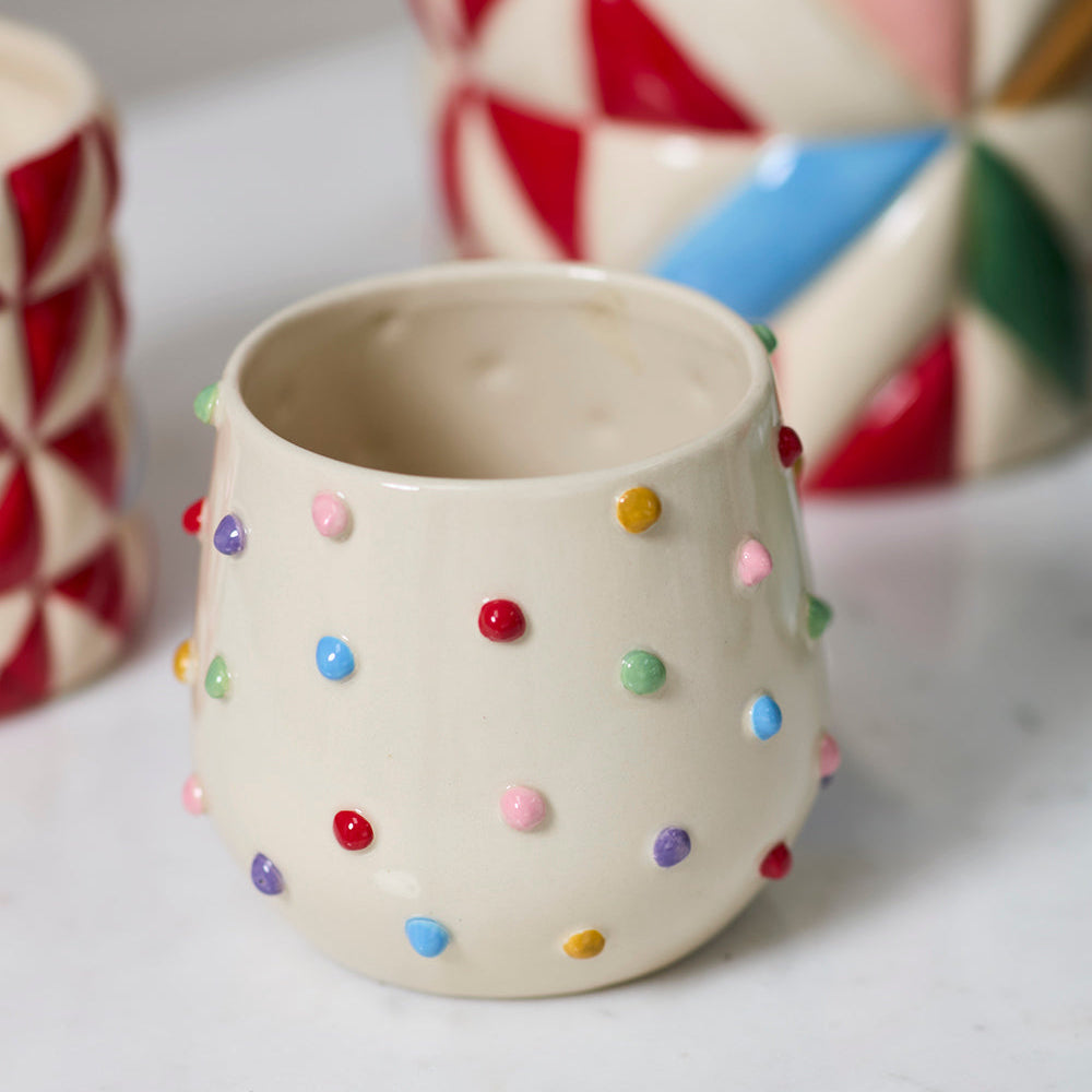 Color Dot Pot Set of 2