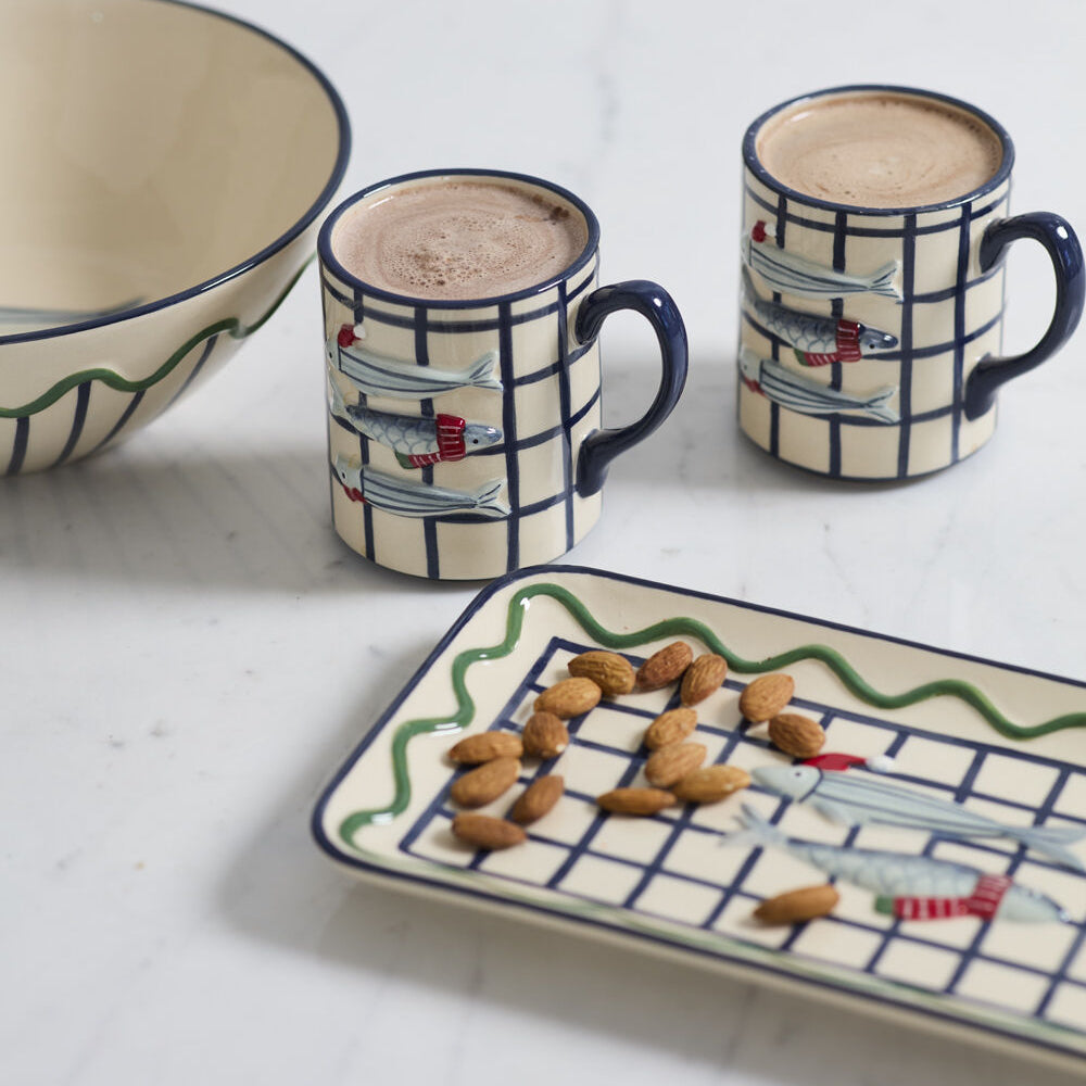 Festive Fish Mug Set of 2