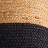 Natural and Black Jute Floor Pouf