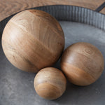 Carved Wood Ball Set of 3