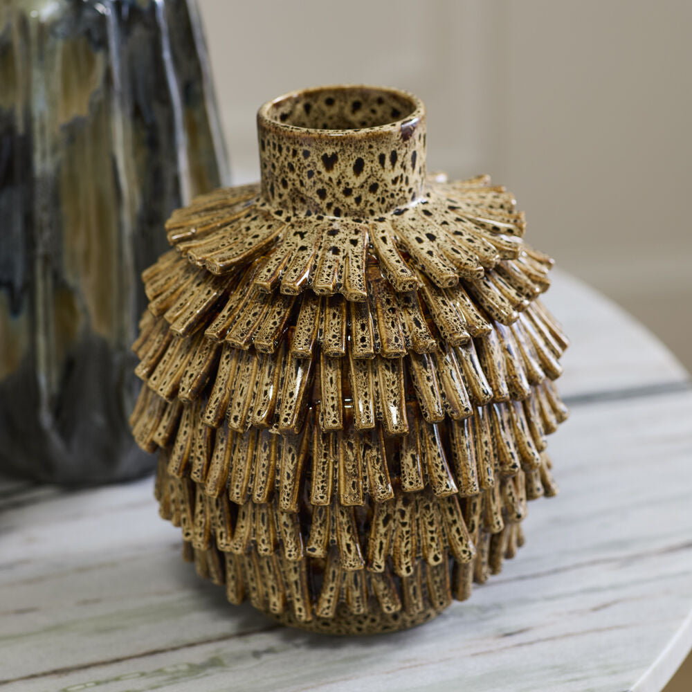 Fringe Vase styled as home decor