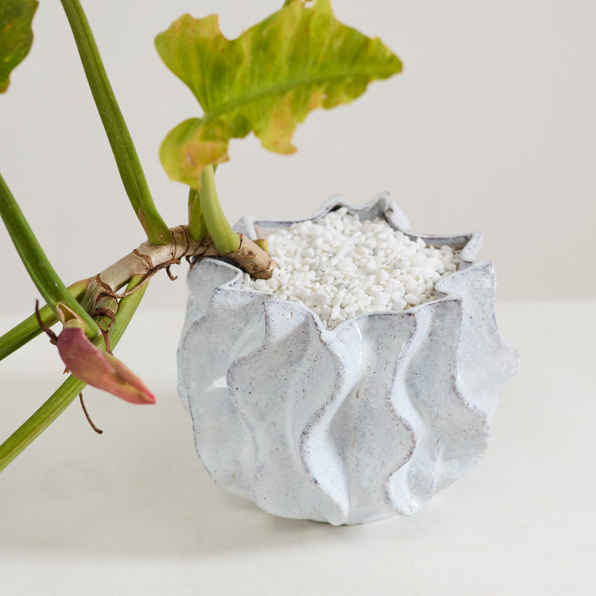 Sona Pot, a white ceramic home decor accent