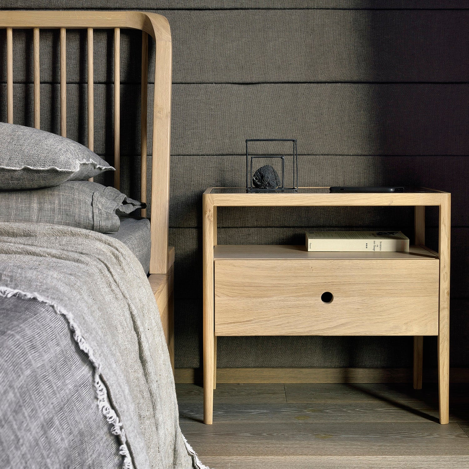 Ethnicraft Spindle Bedside Table Set of 2