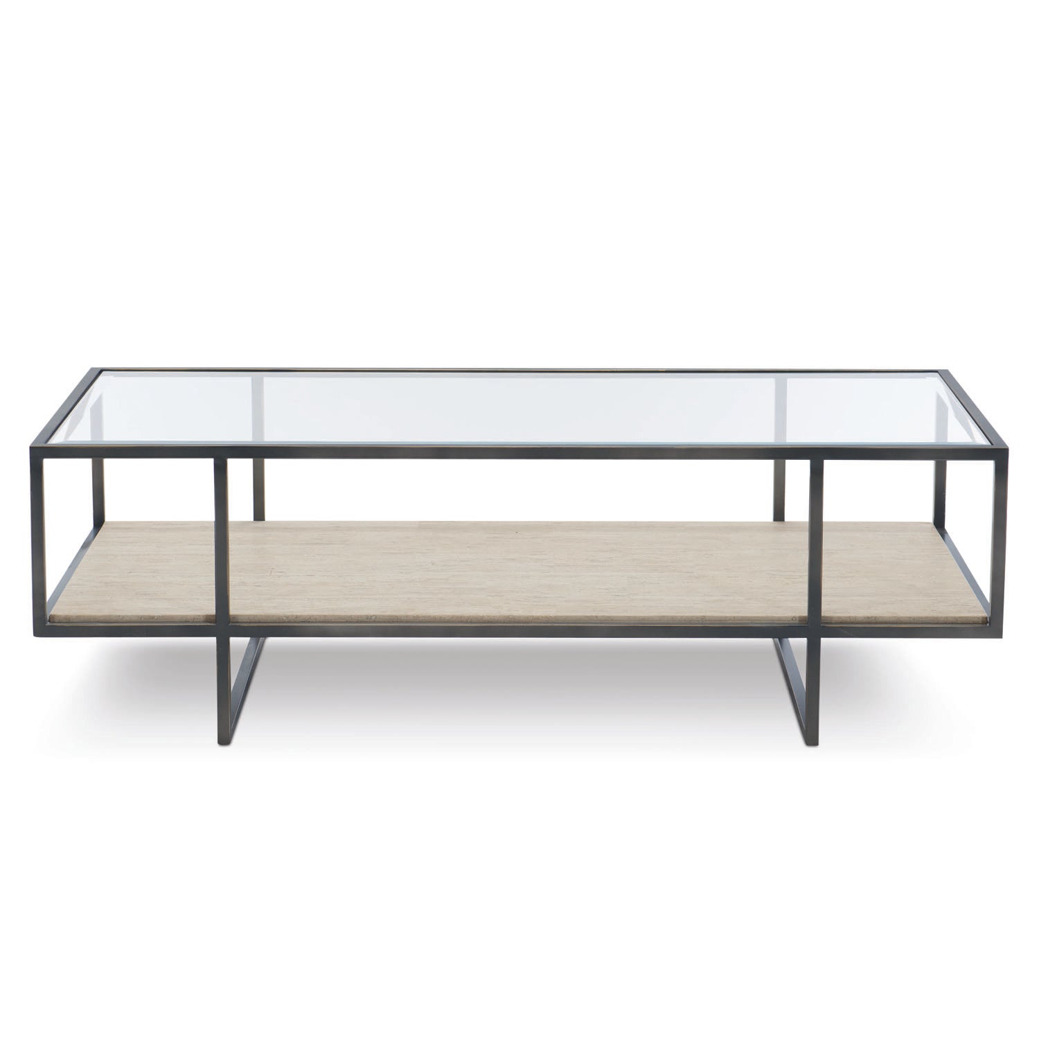 Bernhardt Living Harlow Metal Rectangular Cocktail Table