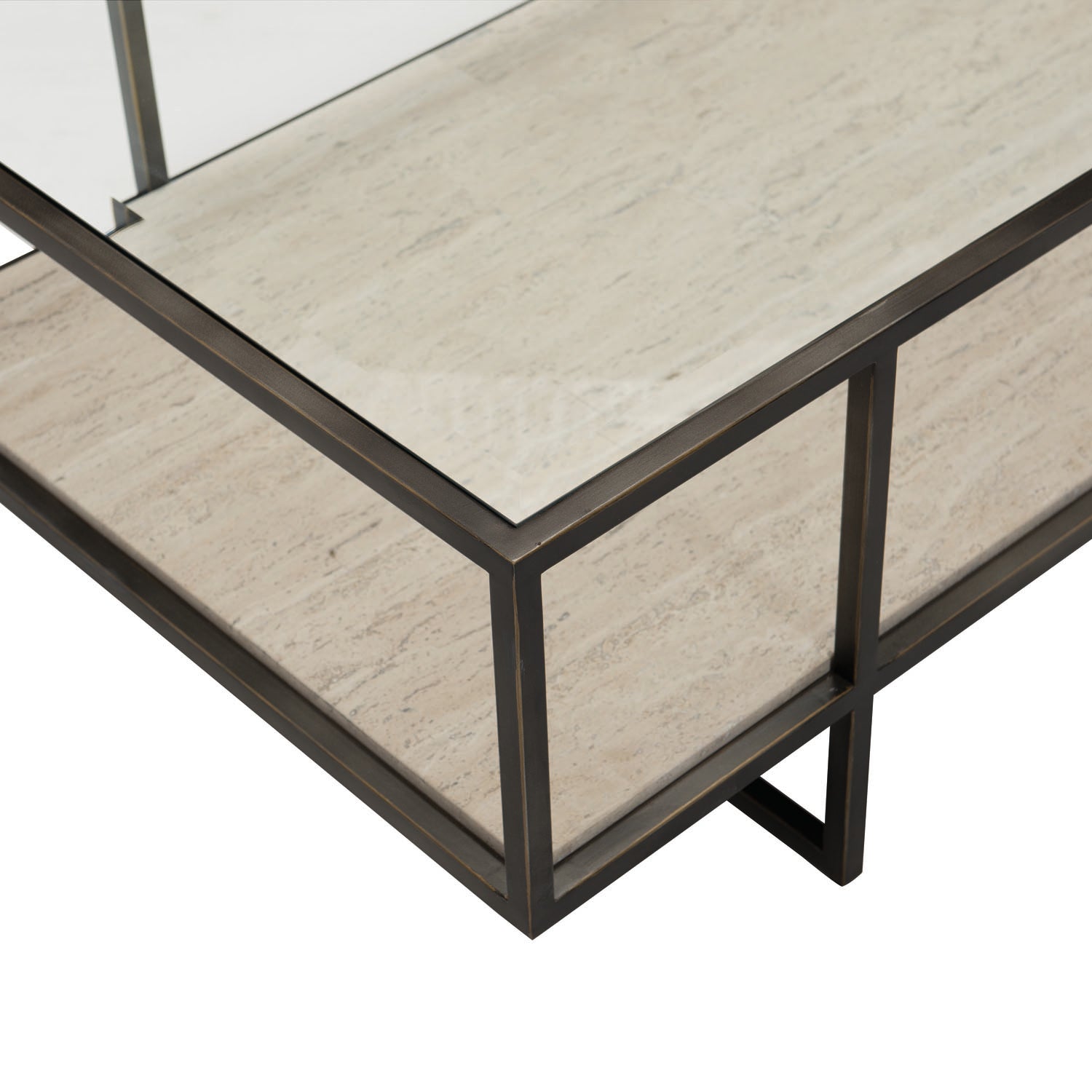Bernhardt Living Harlow Metal Rectangular Cocktail Table