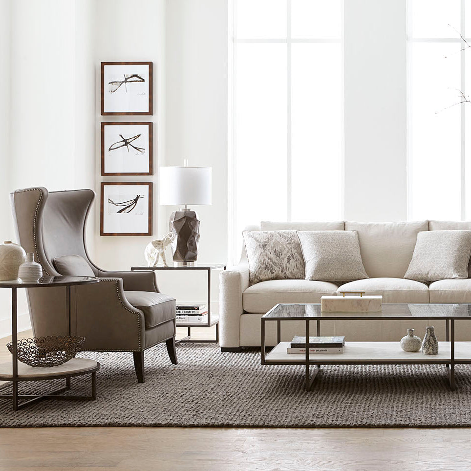 Bernhardt Living Harlow Metal Square End Table