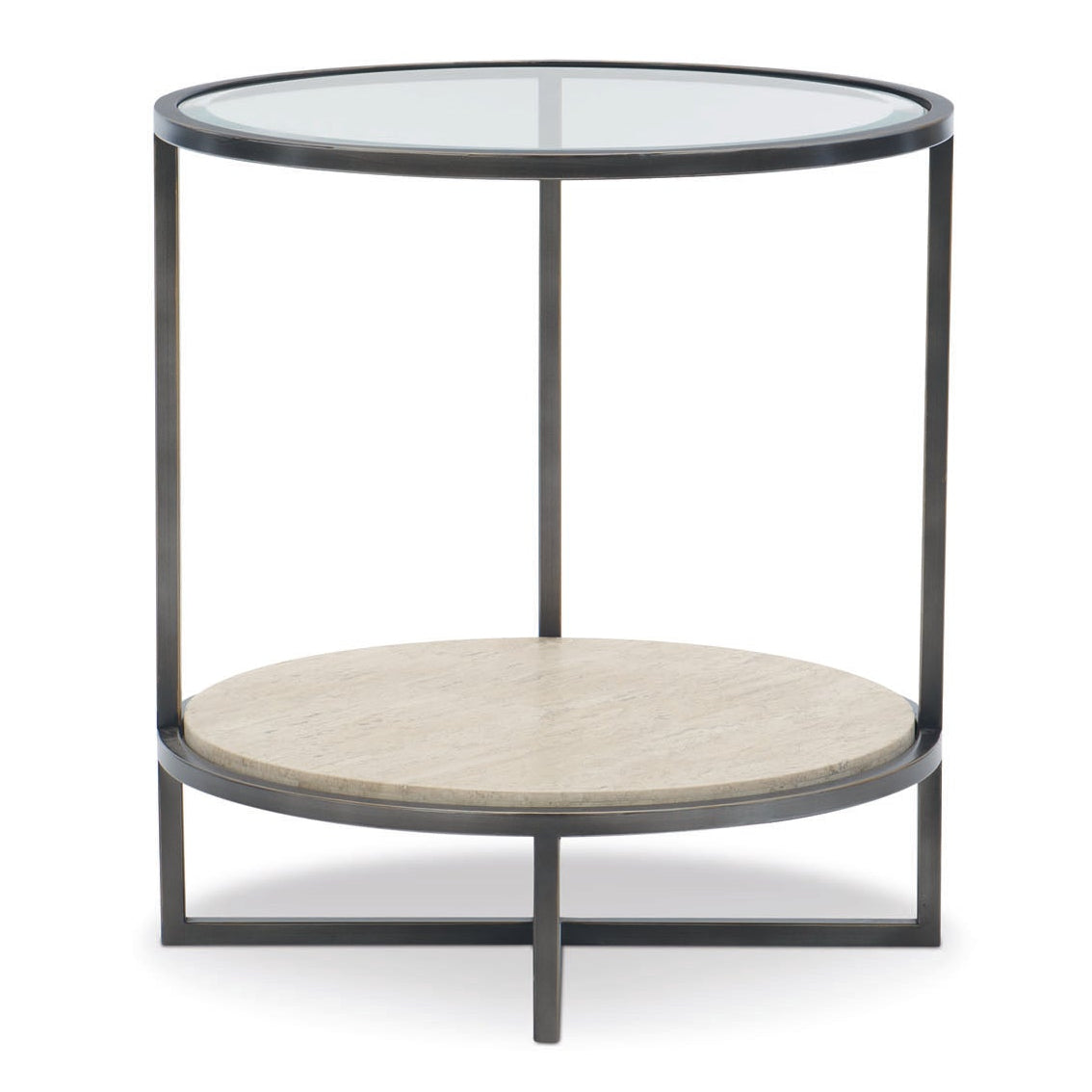 Bernhardt Living Harlow Metal Round Chairside Table