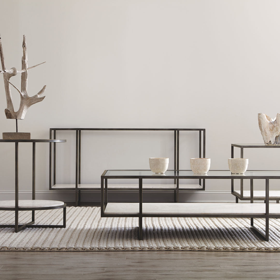 Bernhardt Living Harlow Metal Console Table