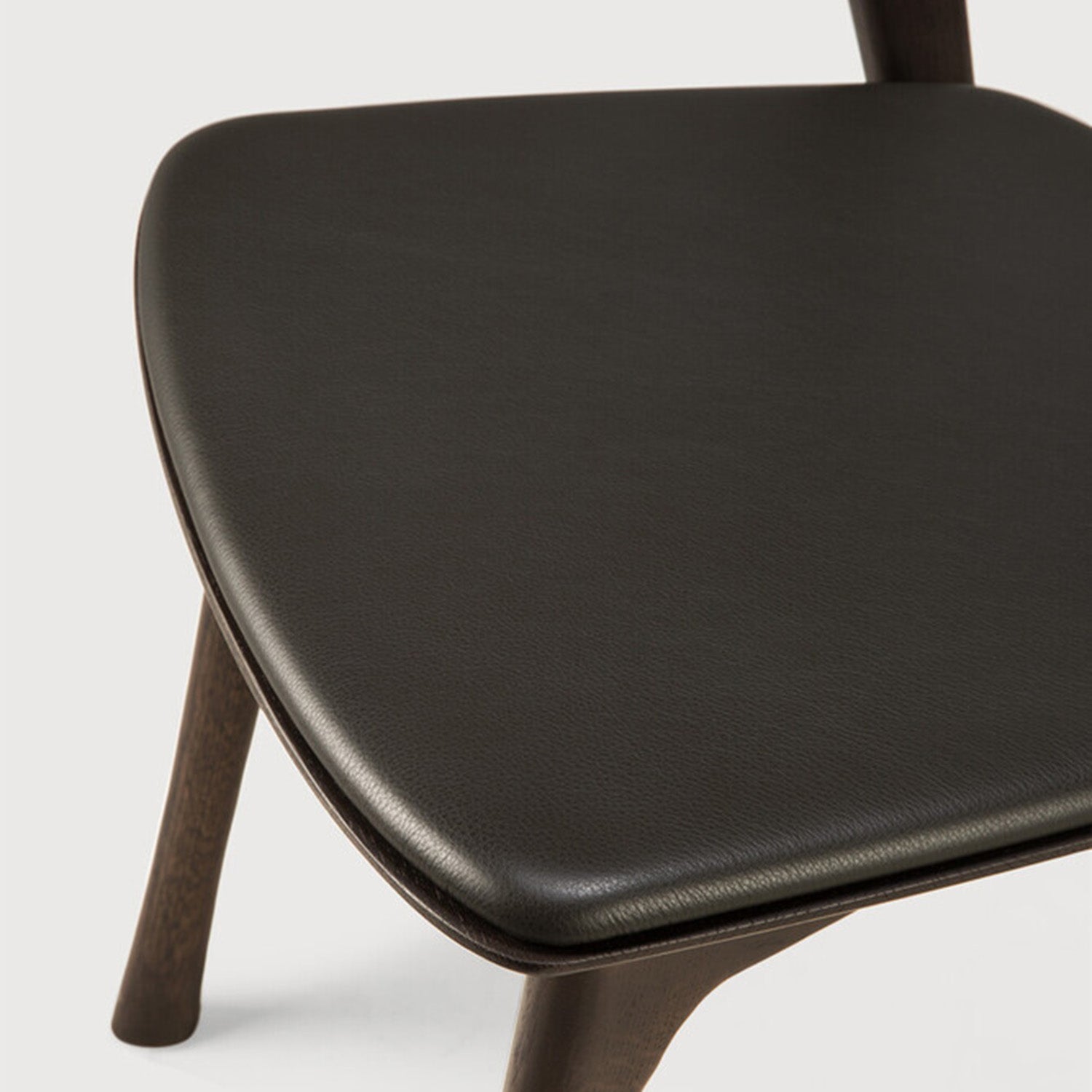 Ethnicraft Bok Oak Brown Leather Dining Chair