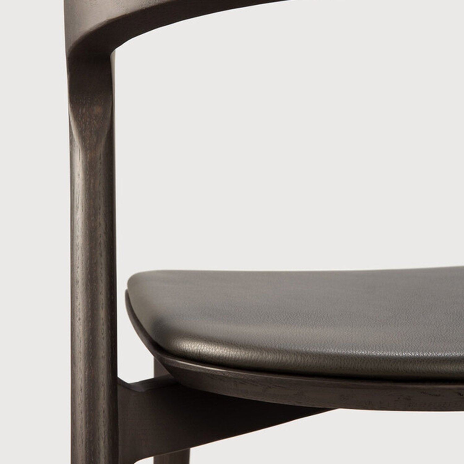 Ethnicraft Bok Oak Brown Leather Dining Chair