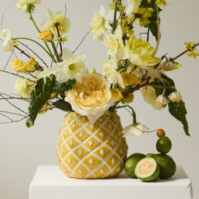 artificial plant in pineapple vase Pineapple Vase