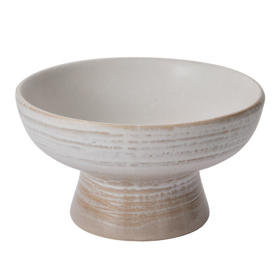 Lorca Footed Bowl alternate view, grey ceramic footed bowl