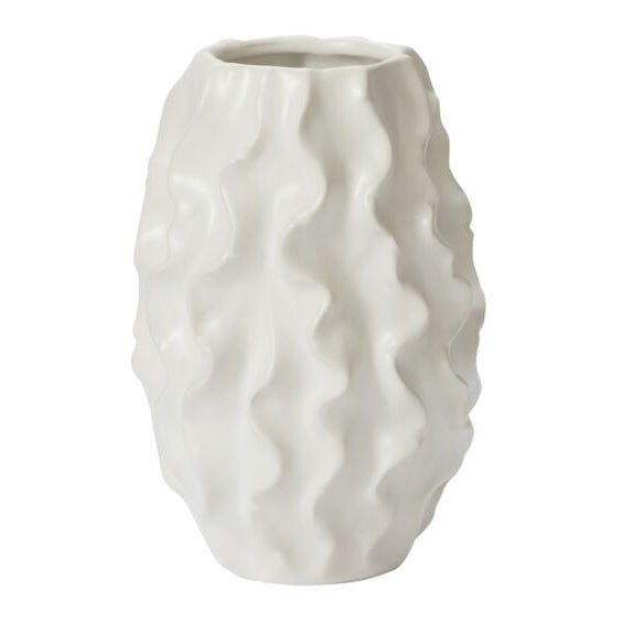 Ruffle White Vase